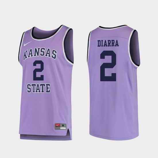Men Kansas State Wildcats Cartier Diarra Purple Replica College Basketball Jersey